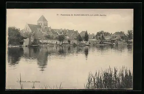 AK Bazouges-sur-le-Loir, Panorama, l`Eglise