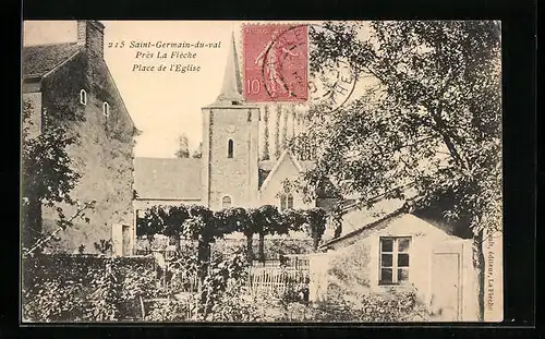 AK Saint-Germain-du-Val, pres la Fleche, Place de l`Eglise