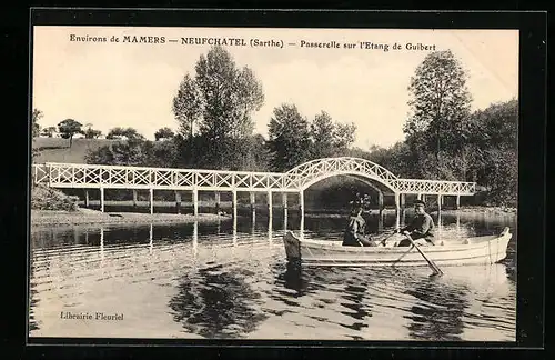 AK Neufchatel, par Mamers, Passerelle sur l`Etang de Guibert