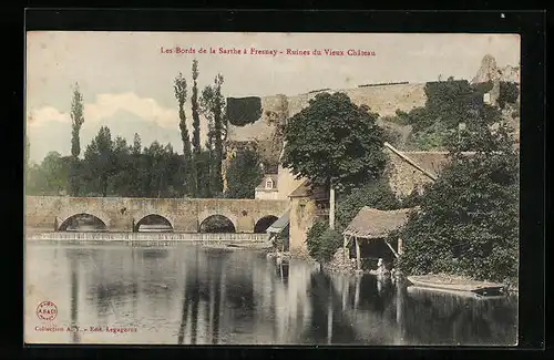 AK Fresnay-sur-Sarthe, Ruines du Vieux Chateau