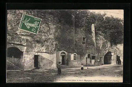 AK Marcon, pres Chateau-du-Loir, Ferme entierement dans le roc