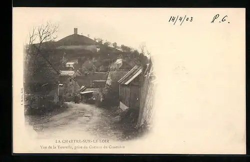 AK La Chartre-sur-le-Loir, Vue de la Tourelle, prise du Chemin du Cimetiere