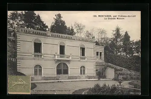 AK Montabon, par Chateau-du-Loir, La Grande Maison, facade
