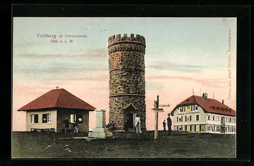 AK Feldberg im Schwarzwald, der Feldbergturm mit dem Gasthaus