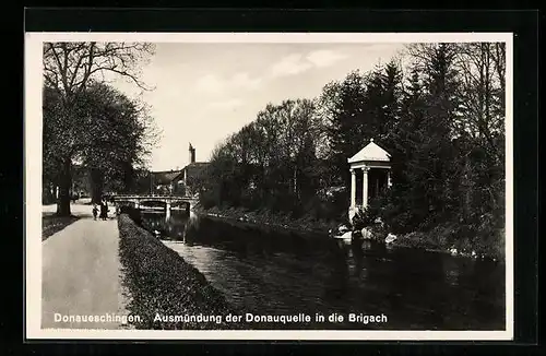 AK Donaueschingen, Ausmündung der Donauquelle in die Brigach