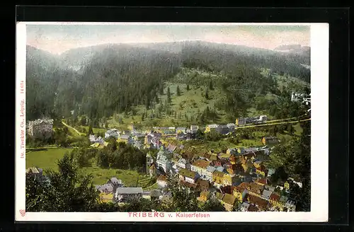 AK Triberg, Gesamtansicht v. Kaiserfelsen aus