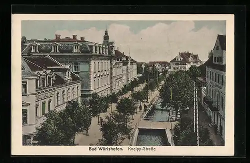 AK Bad Wörishofen, Blick auf den Kanal in der Kneipp-Strasse