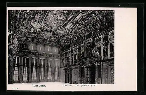 AK Augsburg, Rathaus, im goldenen Saal
