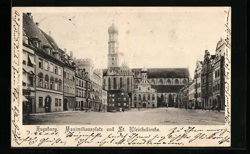 AK Augsburg, die St. Ulrichskirche am Maximiliansplatz