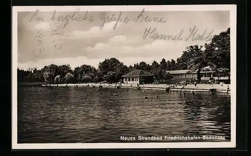 AK Friedrichshafen /Bodensee, Strandbad mit Badegästen