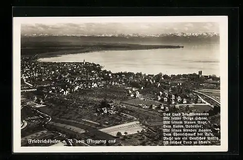 AK Friedrichshafen a. B., Ortsansicht vom Flugzeug aus