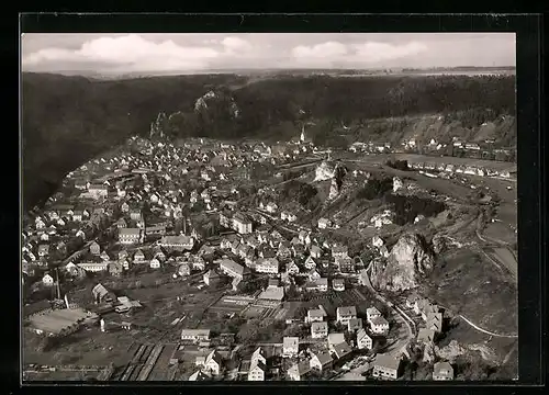 AK Blaubeuren b. Ulm, Ortsansicht vom Flugzeug aus