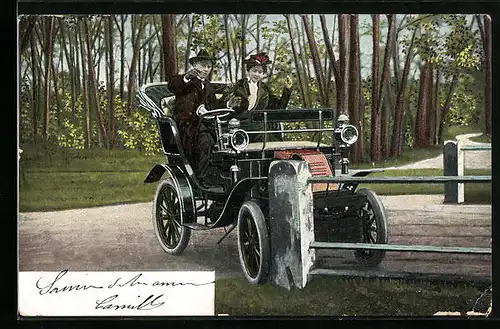 AK Renault, Auto mit Insassen, Unfall