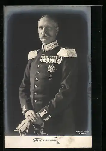 AK Grossherzog Friedrich von Baden in Uniform