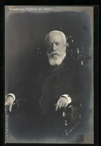 AK Grssherzog Friedrich von Baden in einem Stuhl