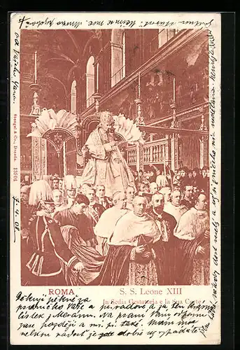 AK Roma, Leone XIII, In Sedia Gestatoria e la Sua Corte