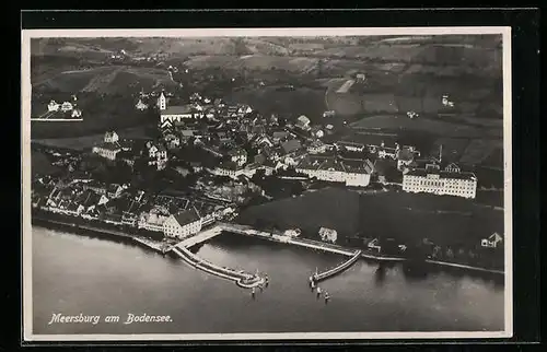 AK Meersburg am Bodensee, Ortsansicht aus der Vogelschau