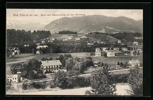 AK Bad Tölz /Isar, Blick vom Kalvarienberg auf den Blomberg