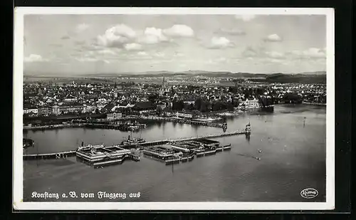 AK Konstanz a. B., Ortsansicht vom Flugzeug aus