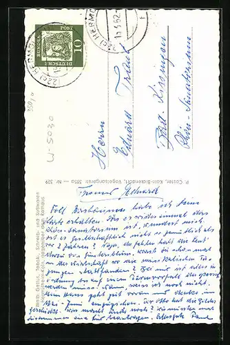 AK Hermülheim-Köln, Rathaus, am Springbrunnen