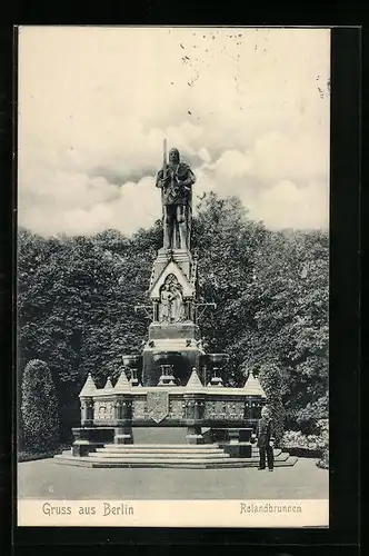 AK Berlin-Tiergarten, am Rolandbrunnen