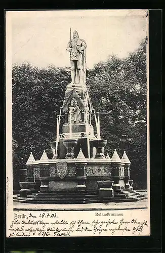 AK Berlin-Tiergarten, Rolandbrunnen
