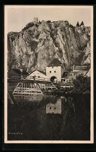 AK Neuessing, Altmühlbrücke und mit Blick auf Ruine Randeck