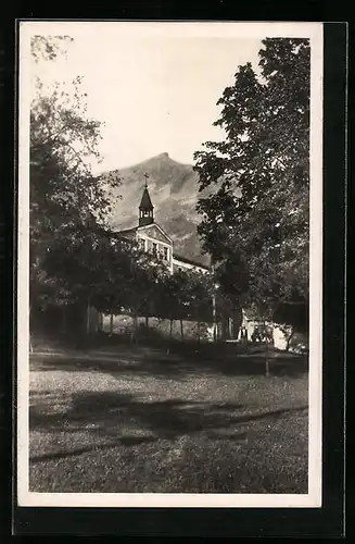 AK Lam i. B., Kirche mit Umgebung