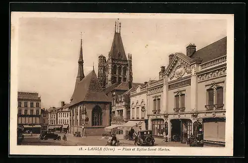 AK Laigle, Place et Eglise Saint-Martin