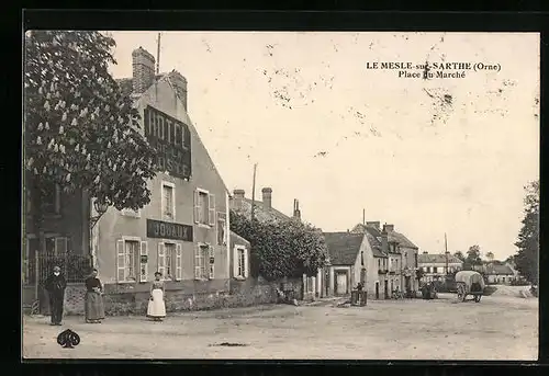 AK Le Mesle-sur-Sarthe, Place du Marché