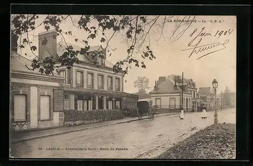 AK Laigle, Avenue de la Gare, Hotel du Paradis