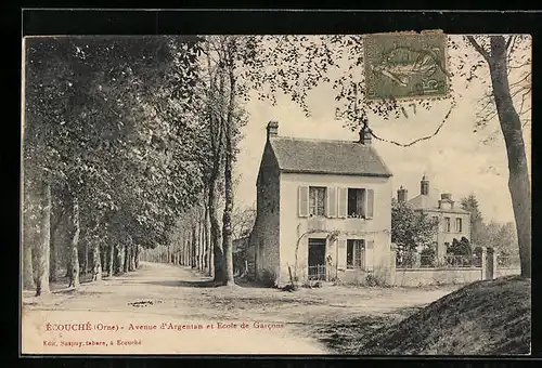 AK Écouché, Avenue d`Argentan et Ecole de Garcons