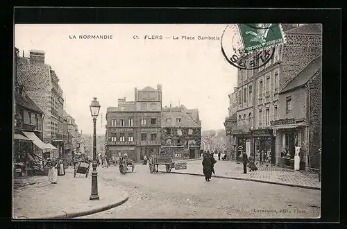 AK Flers, la Place Gambetta