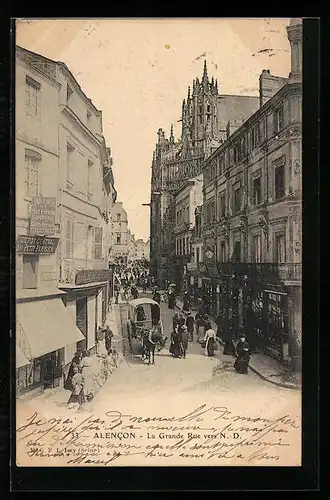 AK Alencon, La Grande Rue vers N.-D.