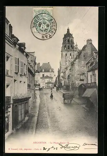 AK Argentan, La Place Henri IV