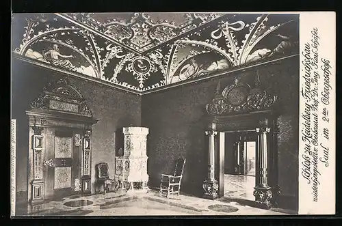 AK Heidelberg, Heidelberger Schloss, Saal im Friedrichsbau, 2. Obergeschoss