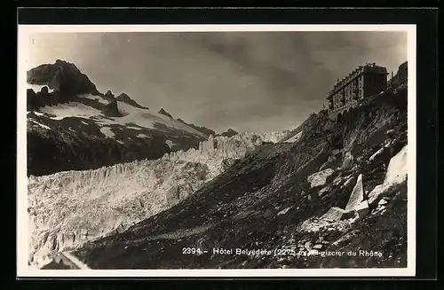 AK Glacier du Rhône et Hotel Belvédère
