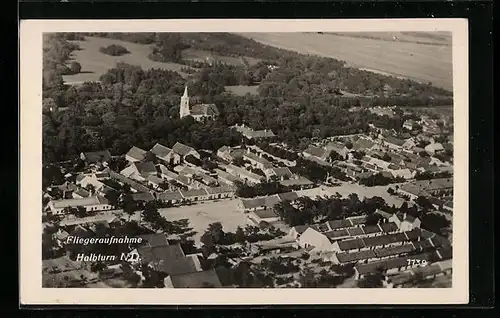 AK Halbturn, Ortsansicht vom Flugzeug aus
