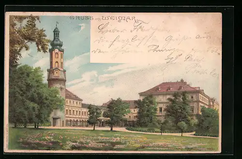 Lithographie Weimar, Grossh. Residenzschloss