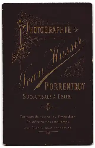 Fotografie Jean Husser, Porrentruy, Junge Dame mit Hochsteckfrisur