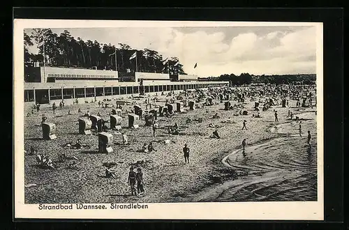 AK Berlin, Strandleben am Strandbad Wannsee