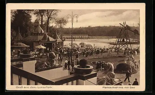 AK Berlin-Halensee, Aufnahme mit See im Luna-Park