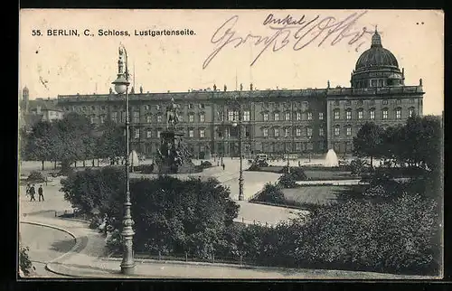 AK Berlin, Schloss, Lustgartenseite
