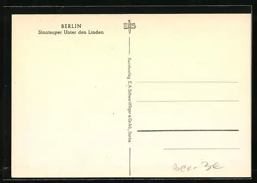 AK Berlin, Staatsoper Unter den Linden