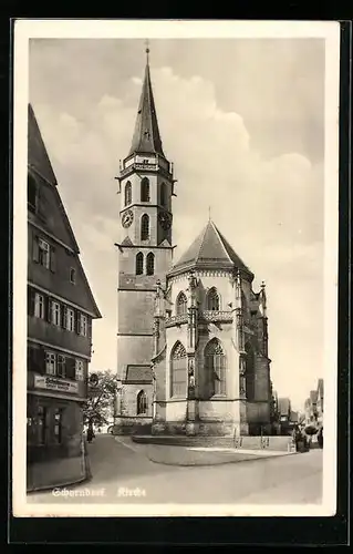 AK Schorndorf, Blick auf Kirche