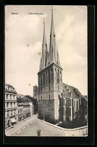 AK Berlin, Nikolaikirche, Nikolaikirchplatz