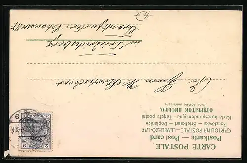 AK Jahreszahl 1903 und Tannenzweig mit Schnee bedeckt