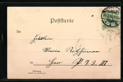 AK Osterhase mit Ostereiern und Vergissmeinnicht