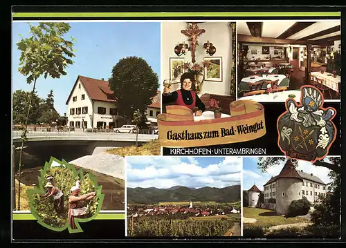 AK Kirchhofen b. Bad Krozingen, Gasthaus u. Weinstube z. Bad, Bes. Fam. Schlecht-Ehret