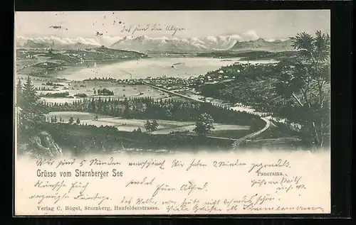 AK Starnberg, Starnberger See, Panorama
